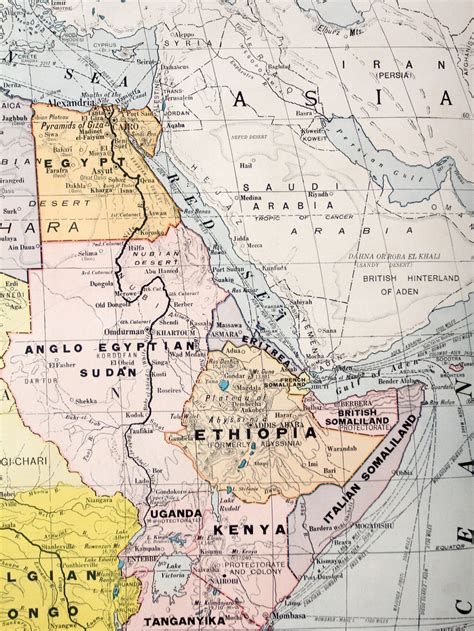 Vintage Pull Down Map of Africa, 1939 George F Cram - Etsy
