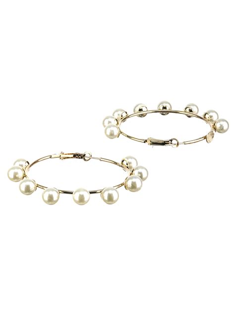 Prita Pearl Gold Plated Studs & Hoop Earrings Set of 8 – Priyaasi
