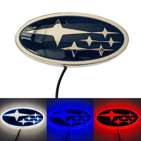 AMEXMART 4D Light Up Subaru Emblem LED Illuminated Tail Logo Light Fit For Subaru Impreza Legacy ...