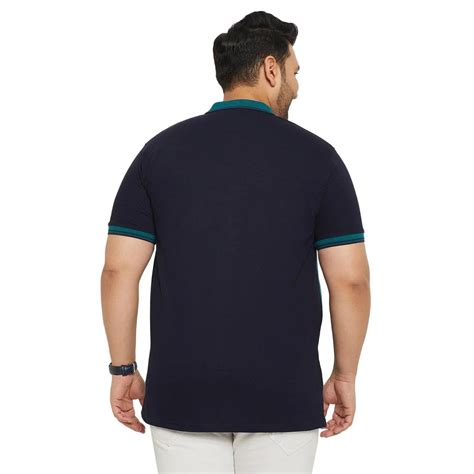 Men Plus Size Conezo-Blue Colorblock Polo Tshirt – bigbanana