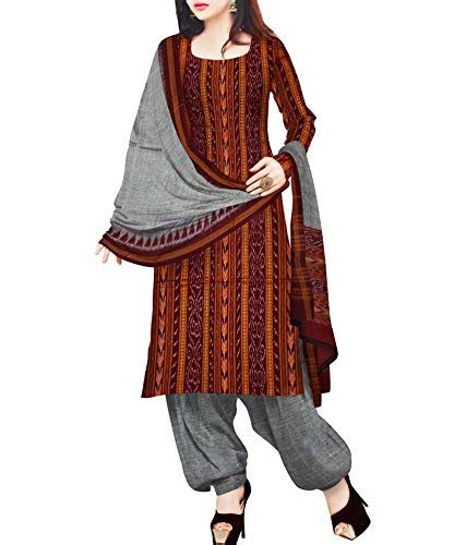 ODISHA HANDLOOM Women Cotton Un-Stitched Dress Material : Amazon.in ...