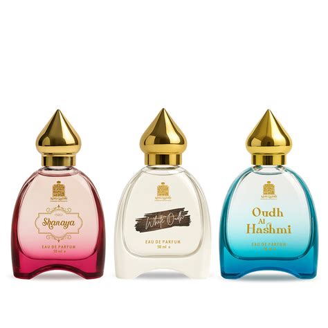 3 Pcs Perfume Set Shanaya, White Oudh And Oudh Al Hashmi Perfume Spray