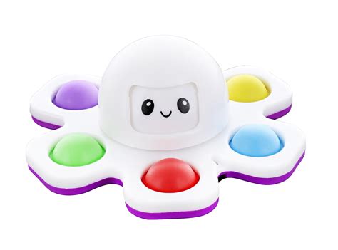 Buy Pop Fidget Toy Spinner Face-Changing White Octopus 6-Button Bubble ...