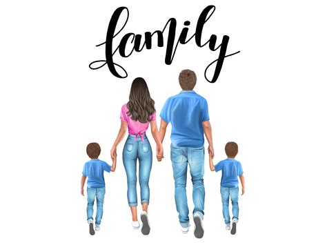 Family clip art mom and dad with twins personalized family - Etsy.de
