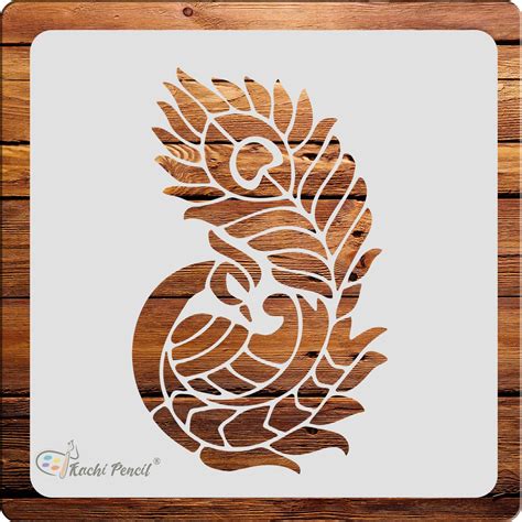 Kachi Pencil Peacock Design Art Craft Stencil for Art and Painting ...