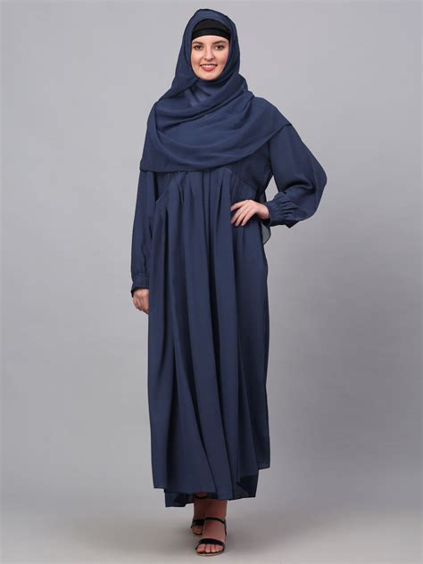 Klotthe Women Blue Embellished Burqa With Scarves – KLOTTHE®
