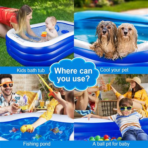Inchoco Inflatable Pool Kiddie Pool, 94 x 57 x 22 Family India | Ubuy