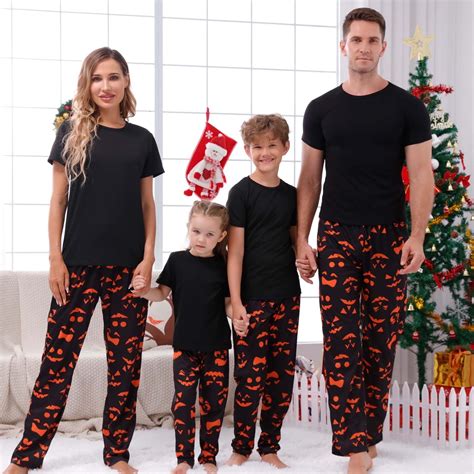 Odeerbi Matching Family Halloween Pajamas Sets Halloween Printed Family Outfits Sets 2025 Casual ...