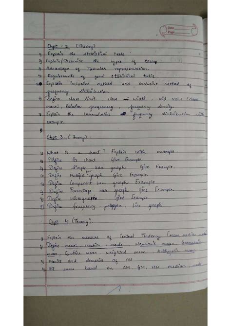 Stat - Chpt Wise Important Concepts & Tables for Exam Preparation - Studocu