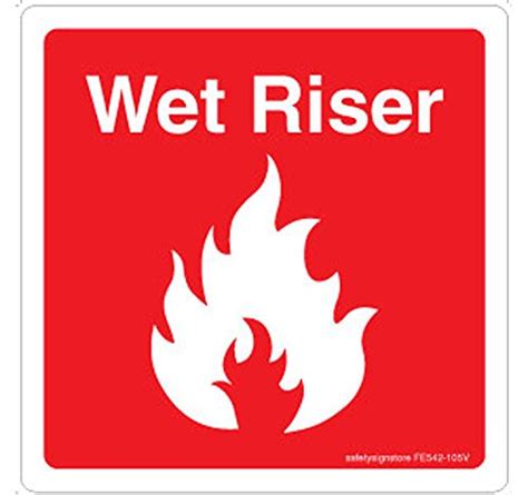 Safety Sign Store, Wet Riser (set of 5) (FE542-210AL-01) Material: ACP ...