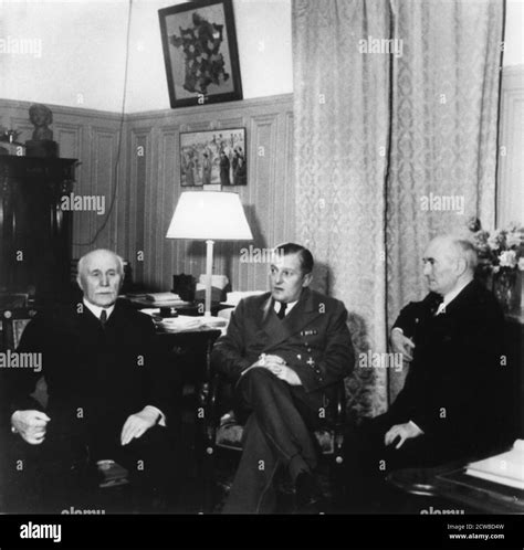 Leaders of Vichy France, c1940-1942. Marshal Philippe Petain (left), Head of State of the Vichy ... - leader of vichy france