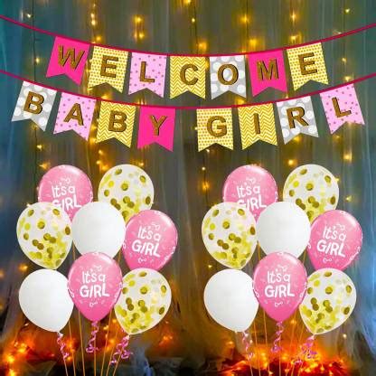 Party Propz Welcome Baby Decoration Kit - 11Pcs Welcome Baby Girl ...