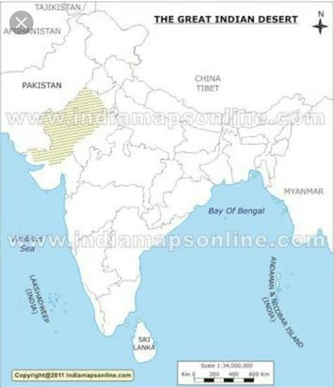 the great indian desert in india map - Brainly.in