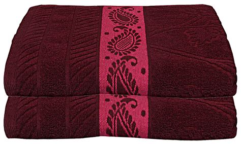 Kuber Industries Cotton Bath Towel 27" x54, 2 Pieces (Maroon ...