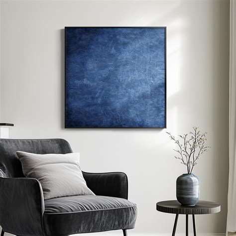 Framed Navy Blue Modern Abstract Wall Art, Canvas Paintings Artwork for ...