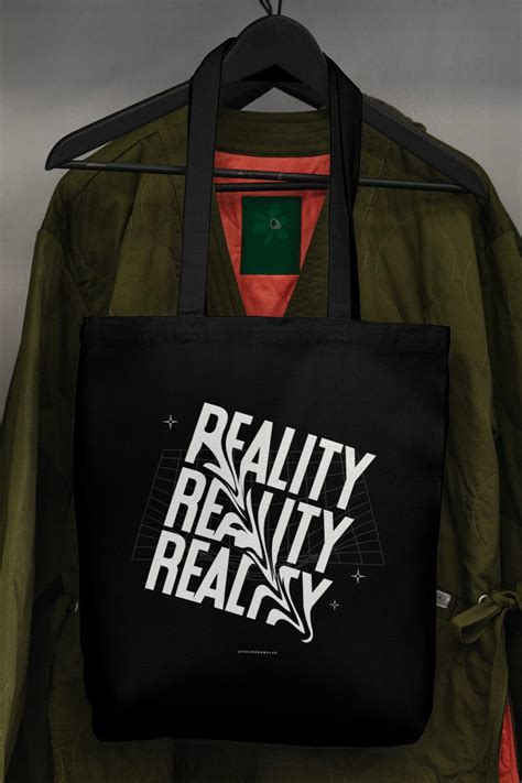 Black Reality Typography Tote Bag with Zipper – The Urban Walks