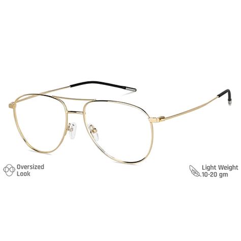 Buy Gold Black Full Rim Aviator Vincent Chase SLEEK STEEL VC E13046-C2 ...