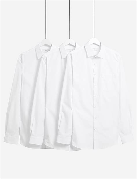 Buy 3pk Skinny Fit Easy Iron Shirts at Marks & Spencer