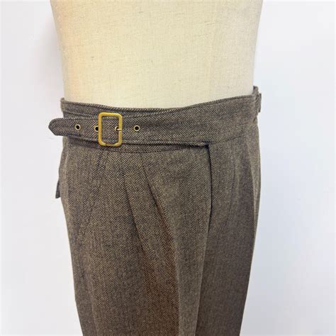 High Waisted Wool Pants, Men Wool Pants With Pleats, Spring Fall Woolen ...