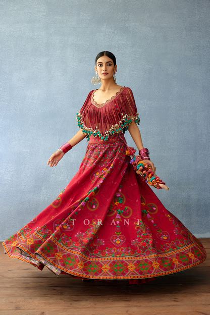 Dil Surkh Afri Lehenga Set – Torani India