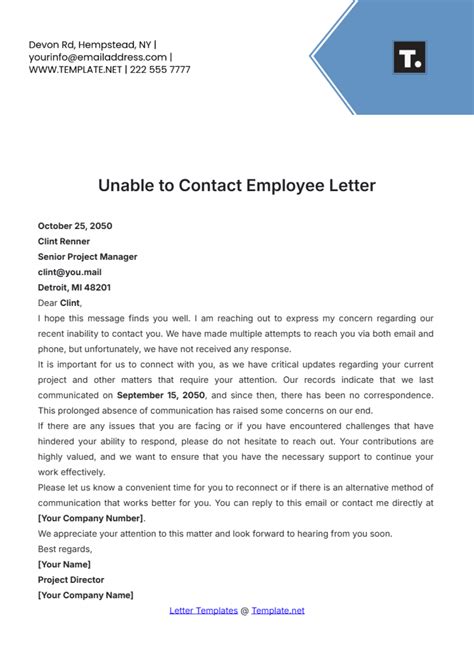 Free Absconding Employee Letter Template - Edit Online & Download | Template.net