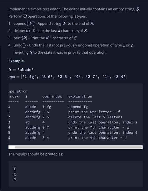 Image result for Simple Text Editor HackerRank Solution