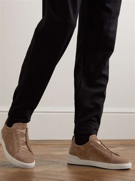 ZEGNA Triple Stitch™ Suede Slip-On Sneakers for Men | MR PORTER