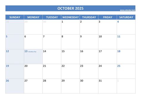 Free Printable Calendar October 2025 With Holidays