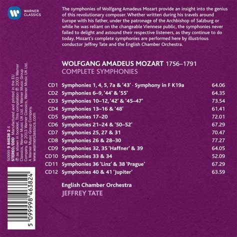 Jeffrey Tate, English Chamber Orchestra - Mozart: Complete Symphonies ...