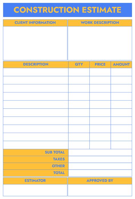 Free Printable Roofing Estimate Template at Mark Cox blog