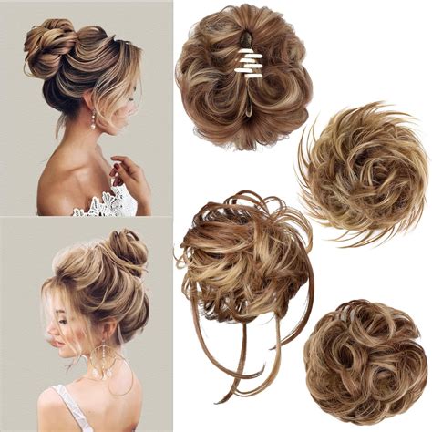 Amazon.com : forfeels Messy Bun Hair Piece, Wavy Curly Messy Hair Buns ...