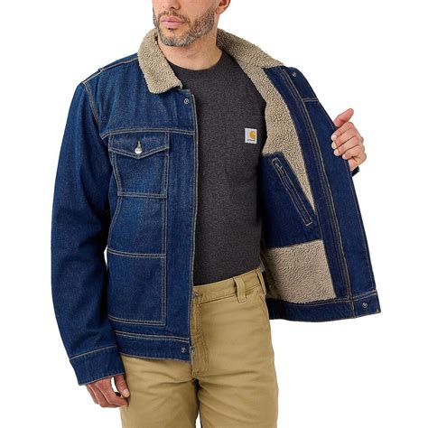 Carhartt Relaxed Fit Denim Sherpa-Lined Jacket - Men's - Clothing