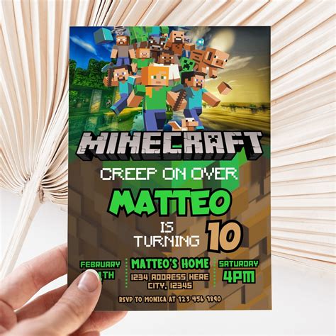 Minecraft Birthday Invitation Template – Mama Life Printables