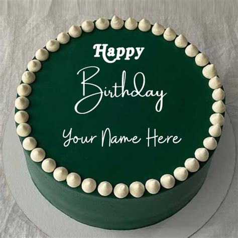 Beautiful Green Name Birthday Cake With Colorful Donuts