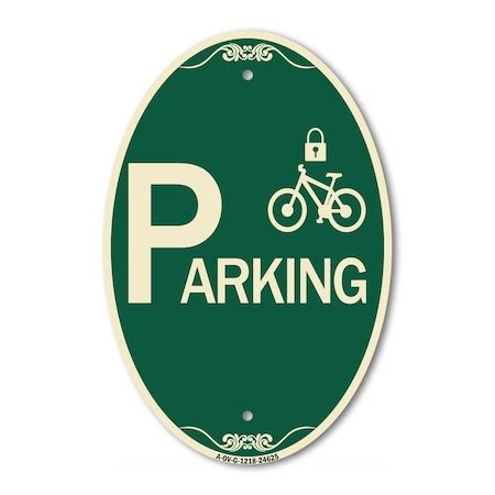 Signmission Parking With Cycle and Lock Symbol, 12 Inch X 18 Inch ...