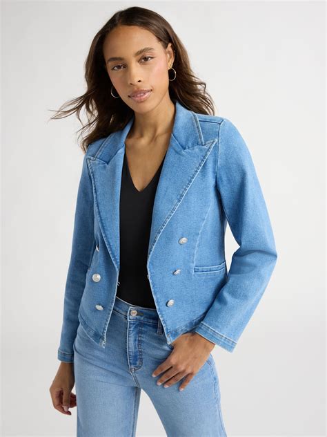 Sofia Jeans Women's Fitted Denim Blazer, Sizes XS-XXXL - Walmart.com