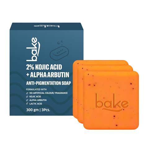 Buy BAKE 2% Kojic Acid Scrub Treatment Soap (100 Gms Pack of 3) with ...