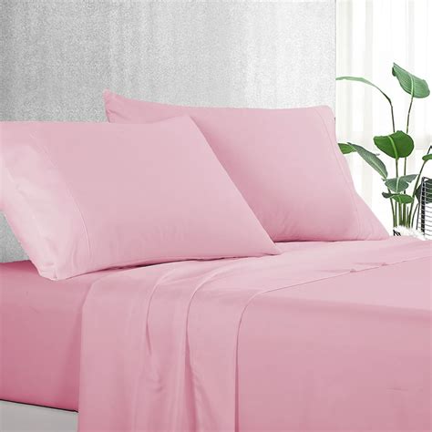 Luxton Pink Sheet Set Queen Size 1000TC Premium Soft Microfibre Solid ...
