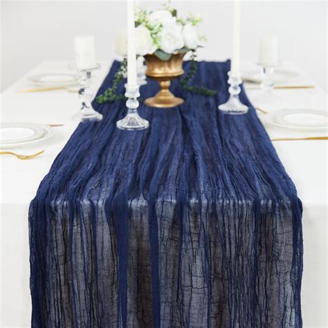 Snapklik.com : 10ft Navy Blue Cheesecloth Table Runner,35X120 Inches ...