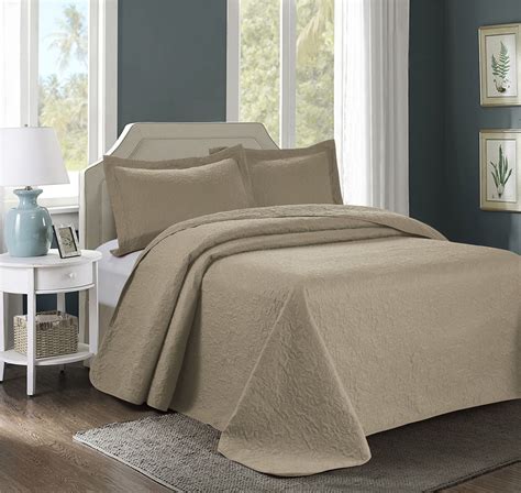 Unique Home JULES Bed Spread 3 Piece Loosely Set Ultrasonic Embossed ...
