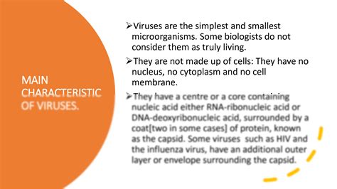 SOLUTION: Characteristic of viruses - Studypool