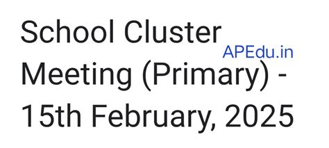 February 2025 School Cluster Complex Feedback Form Link - APEdu