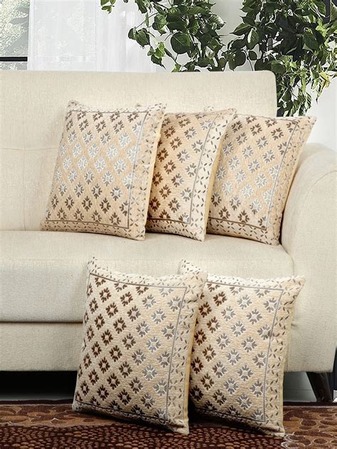 Buy DECOMIZER Jacquard Geomteric Cushion Covers 16 Inch X 16 Inch Set ...