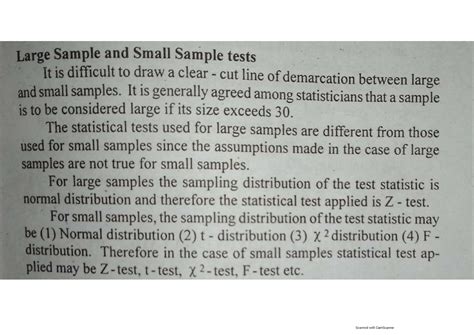 Large and Small Sample Tests: Z-Test and T-Test Analysis - Studocu