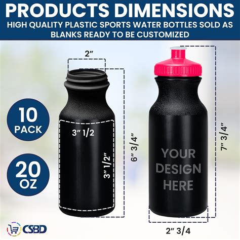 Snapklik.com : CSBD 20 Oz. Bulk Water Bottles, Made In USA, Blank ...