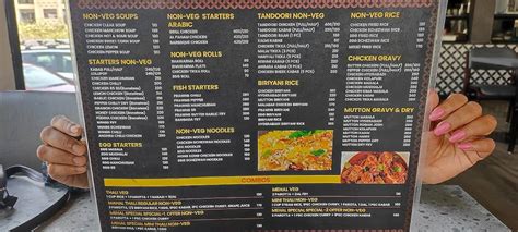 Menu at Rajhi Garden, Bengaluru