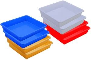 Wonder Plastic Exel Small Tray for Storage&Oraganization, 8 Pc, White ...
