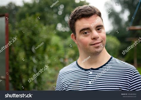 Portrait Down Syndrome Adult Man Standing Stock Photo 1854843802 | Shutterstock
