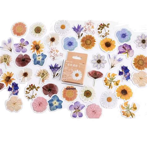 Creative Fresh Flowers Waterproof UV Resistant sticker ( 1 pack - 46 p ...