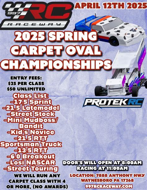 2025 Spring Carpet Oval Championships, 7888 Anthony Hwy, Waynesboro, PA ...